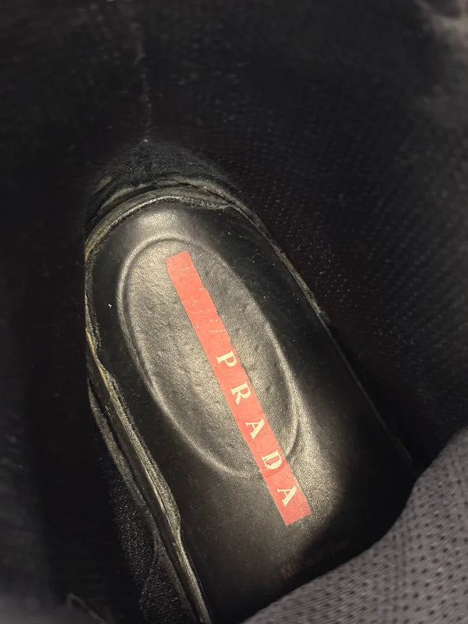 2000s Prada Black Strap Hiking Leather Boots vxGSnsS 9