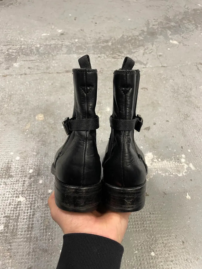 2000s Prada Black Strap Leather Boots tzopEBM 7