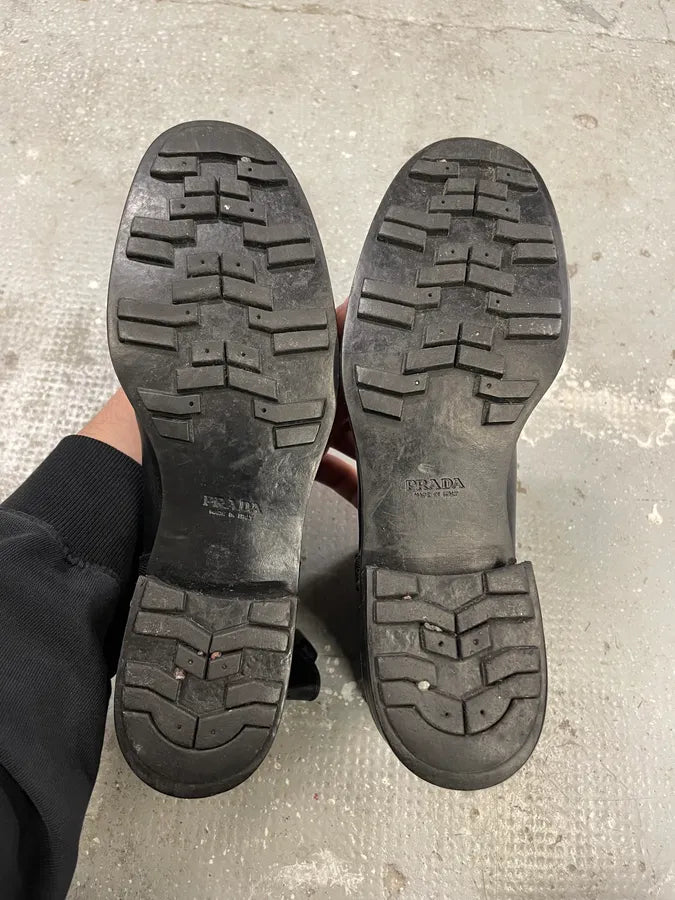 2000s Prada Black Strap Leather Boots tzopEBM 8