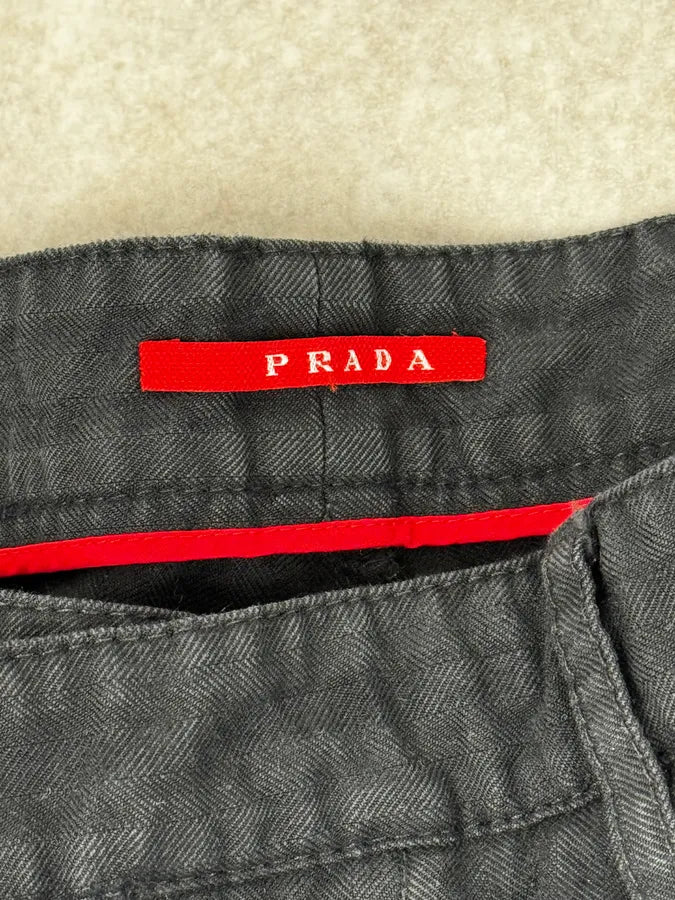 AW2007 Prada Black Striped Cozy Pants PVGTIOq 8