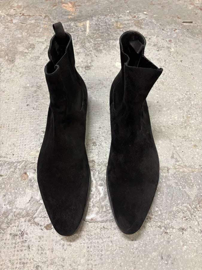 2000s Prada Black Suede Leather Chelsea Boots (42eu/us8.5) CZPAcpE 1