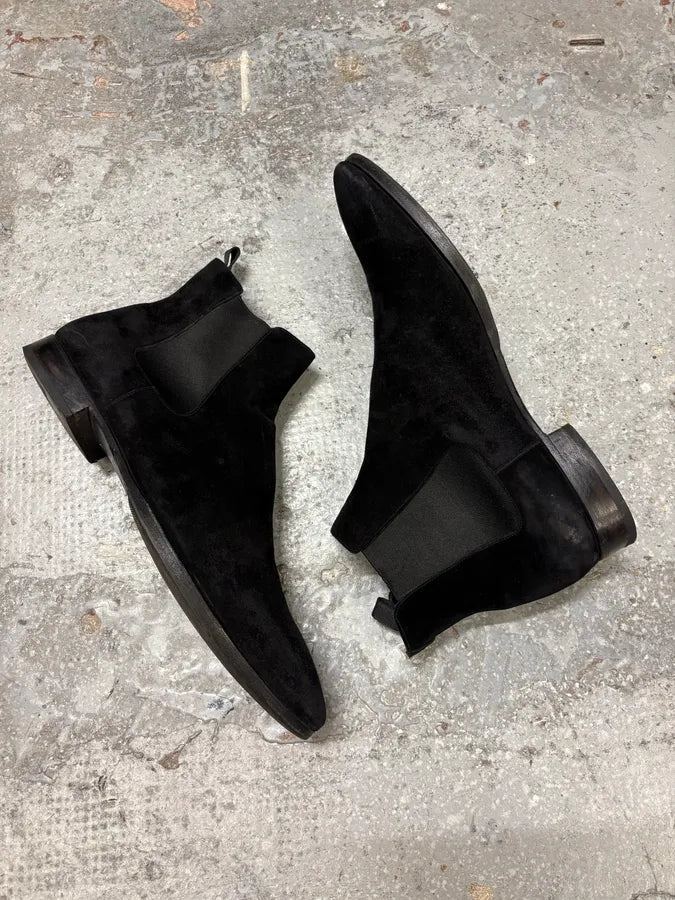2000s Prada Black Suede Leather Chelsea Boots (42eu/us8.5) CZPAcpE 5