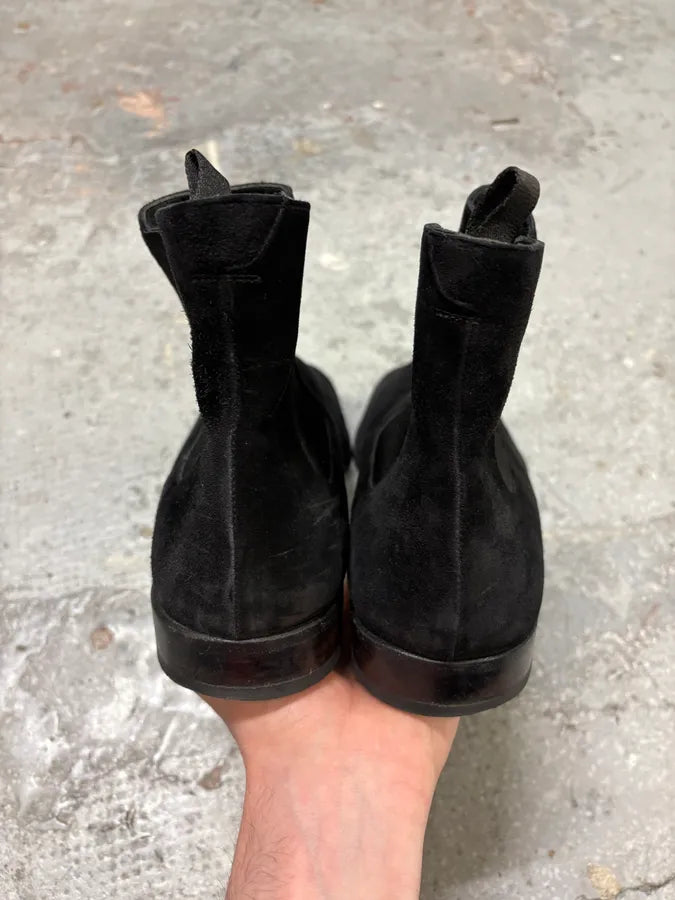 2000s Prada Black Suede Leather Chelsea Boots (42eu/us8.5) CZPAcpE 6