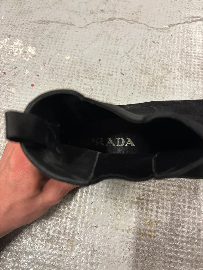 2000s Prada Black Suede Leather Chelsea Boots (42eu/us8.5) CZPAcpE 9