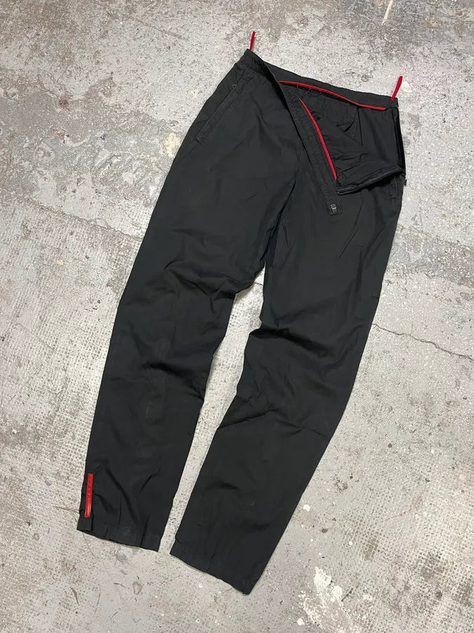 2000s Prada Black Tactical Linea Rossa Sport Pants (S/M) vHutyZA 5