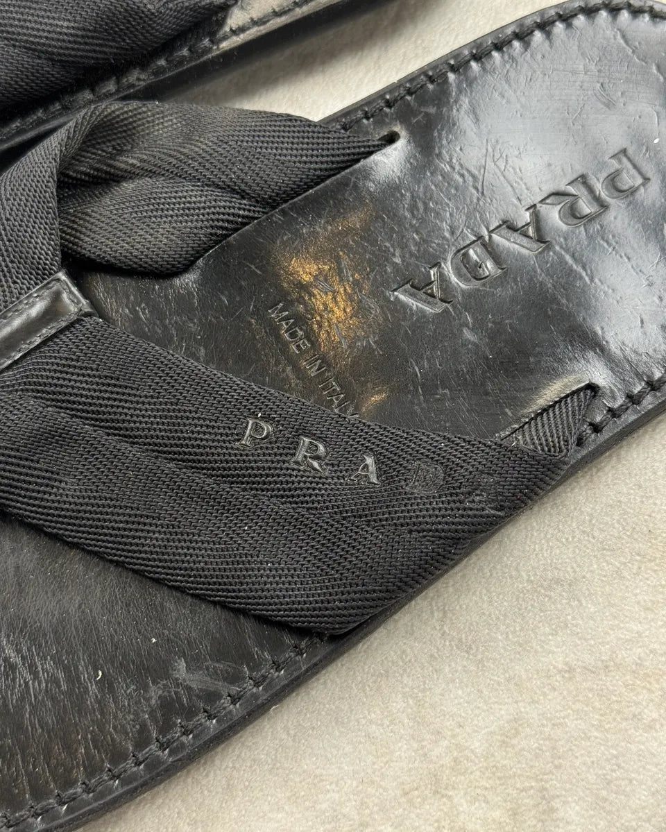 2000s Prada Black Thong Sandals ulhRLAS 4