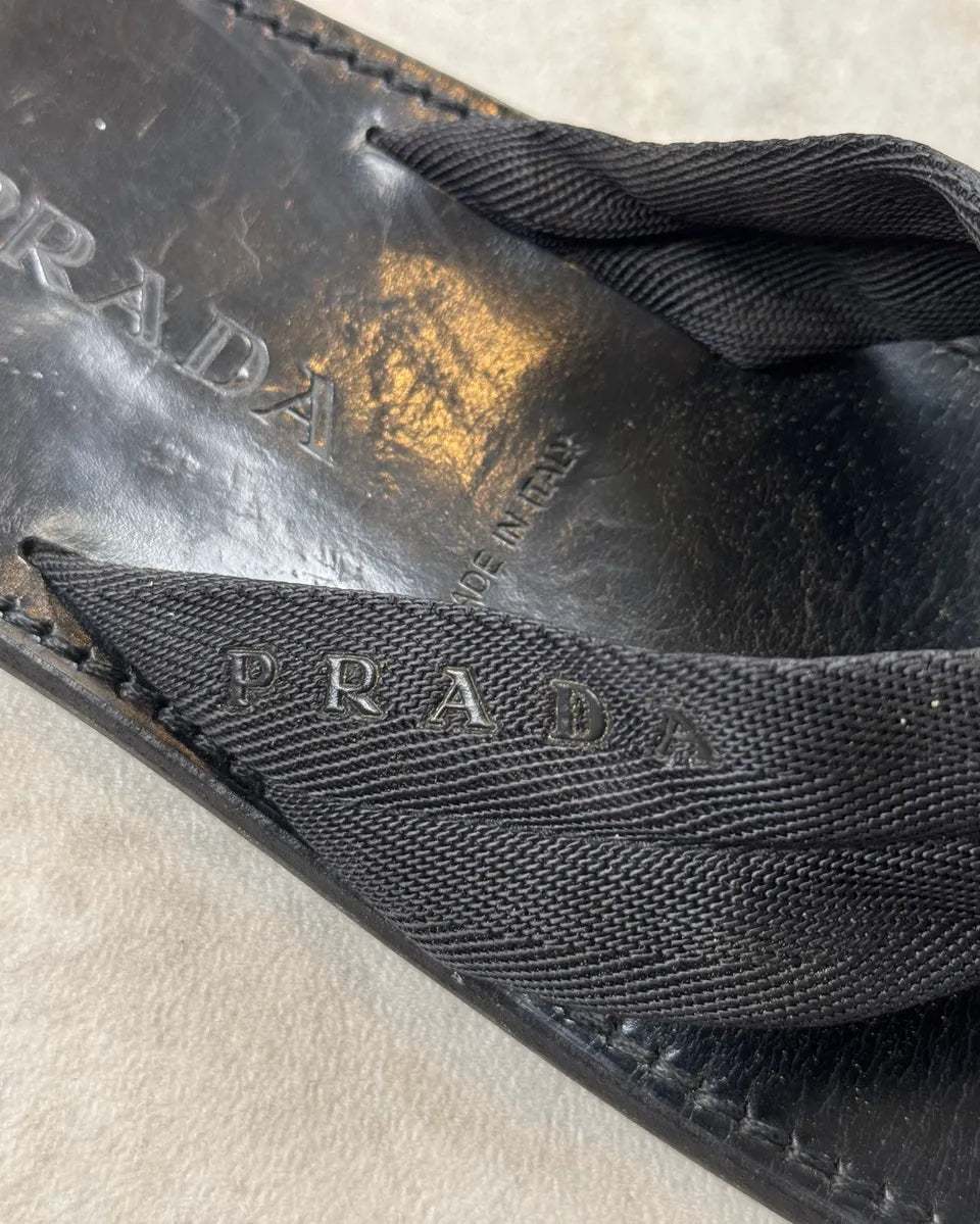 2000s Prada Black Thong Sandals ulhRLAS 5