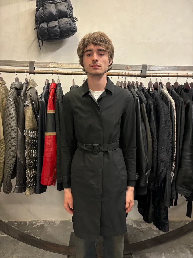 2000s Prada Black Trench Raincoat Jacket wusCIcl 2