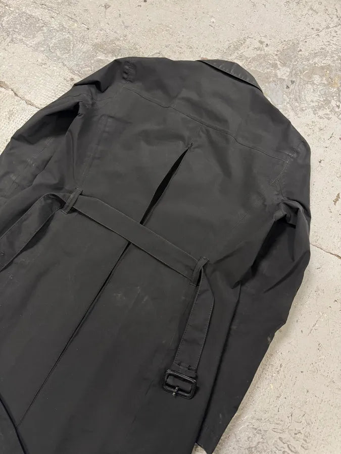 2000s Prada Black Trench Raincoat Jacket wusCIcl 4