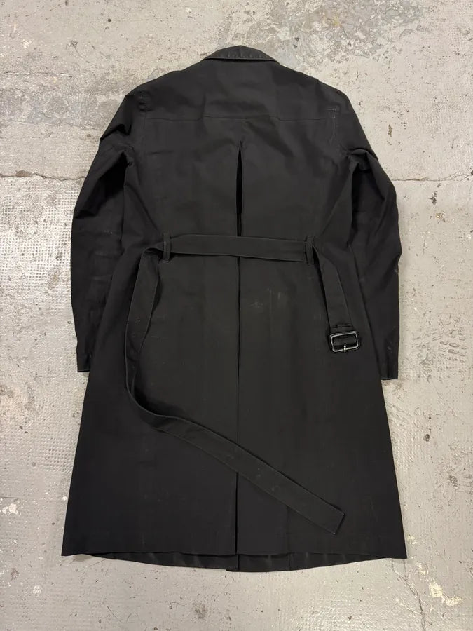 2000s Prada Black Trench Raincoat Jacket wusCIcl 5