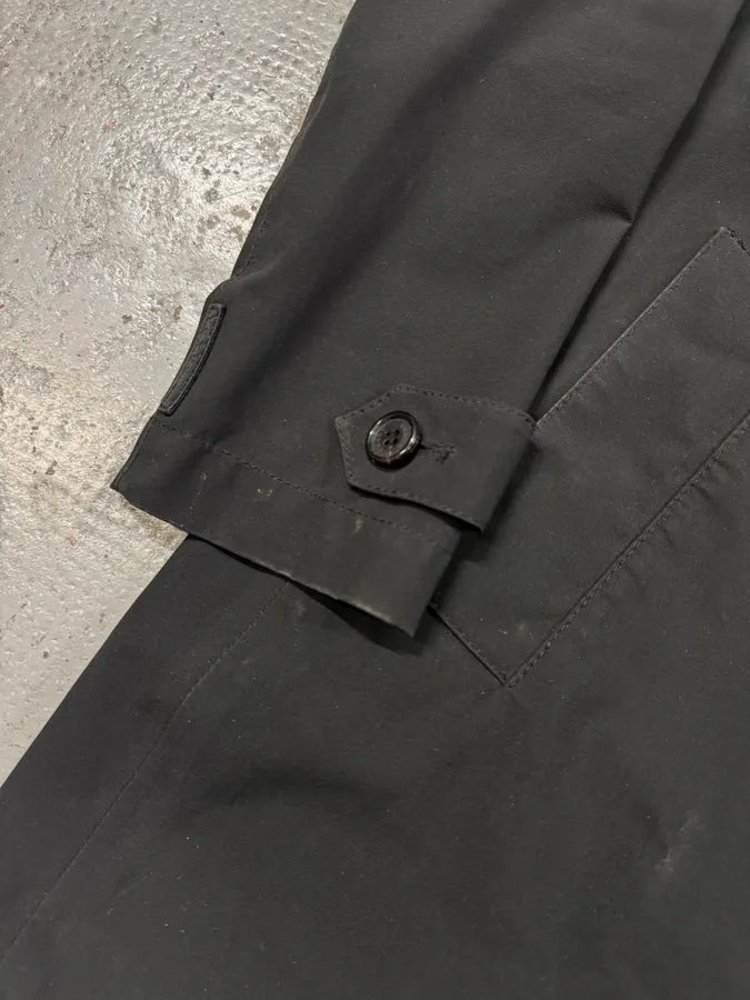 2000s Prada Black Trench Raincoat Jacket wusCIcl 6