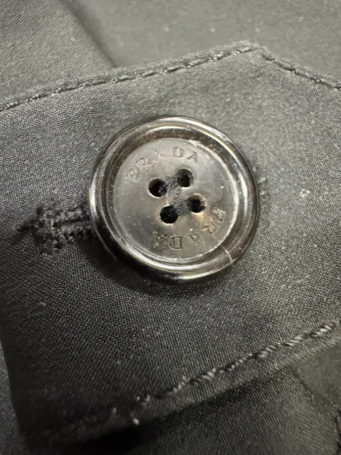 2000s Prada Black Trench Raincoat Jacket wusCIcl 8