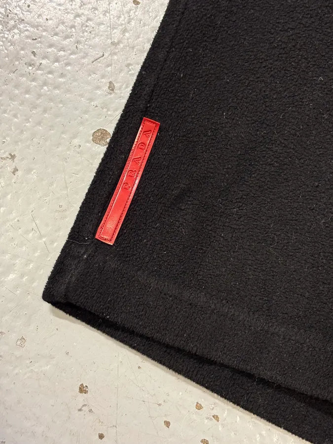 2000s Prada Black Wool & Nylon Fleece Hybrid Jacket ojOoHuV 9