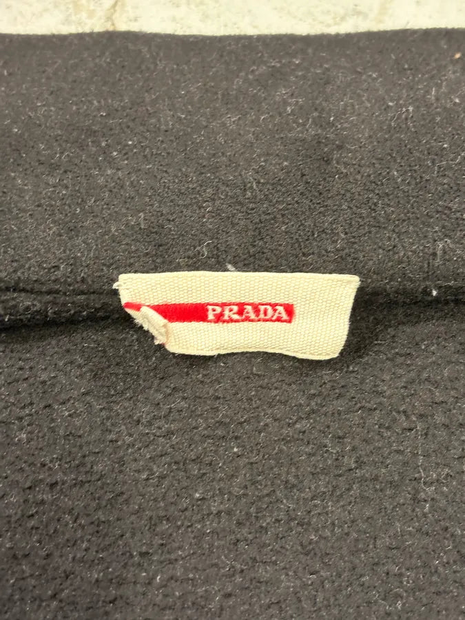 2000s Prada Black Wool & Nylon Fleece Hybrid Jacket ojOoHuV 10
