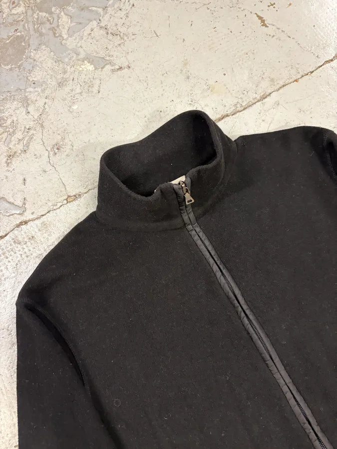 2000s Prada Black Wool & Nylon Fleece Hybrid Jacket ojOoHuV 4