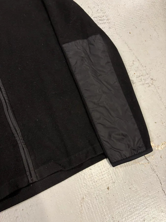2000s Prada Black Wool & Nylon Fleece Hybrid Jacket ojOoHuV 7