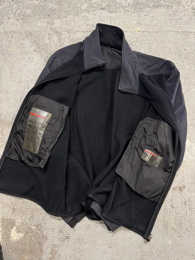 2000s Prada Black Wool Fleece Jacket – Dolce Vita Hub