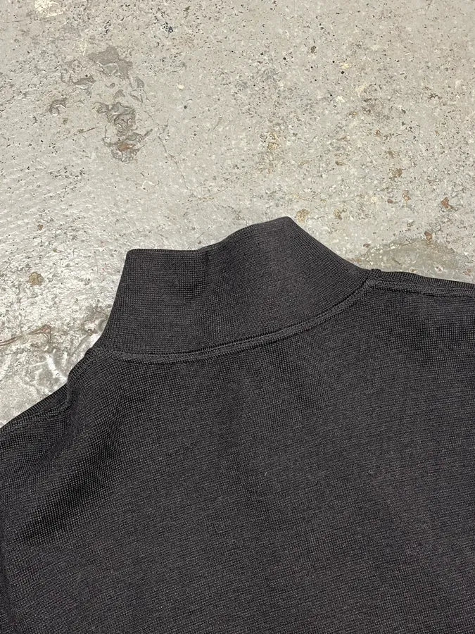 2000s Prada Dark Grey Wool Hybrid Zip-Up Sweater QSQiRfl 8