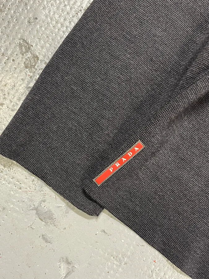 2000s Prada Dark Grey Wool Hybrid Zip-Up Sweater QSQiRfl 10