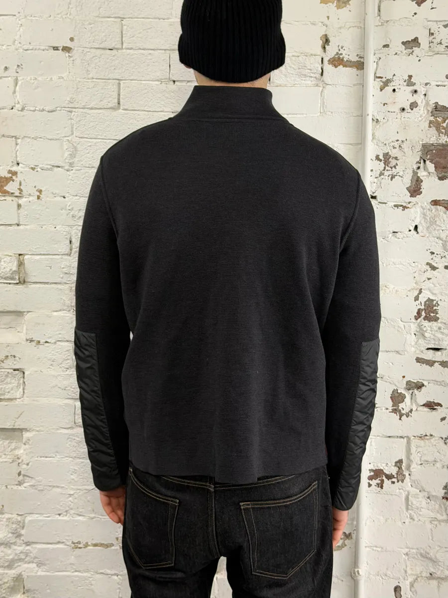 2000s Prada Dark Grey Wool Hybrid Zip-Up Sweater QSQiRfl 2