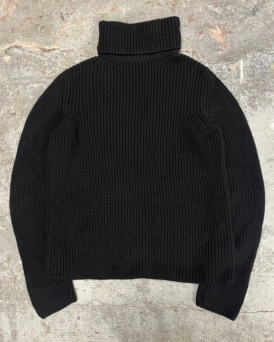 2000s Prada Black Wool Italian Turtleneck  qIueGlo 0