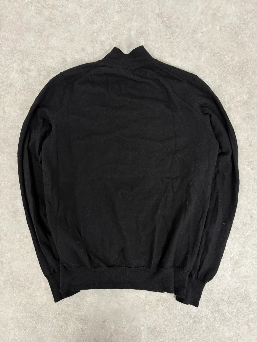 AW2021 Prada Minimalist Black Wool Sweater qKyJkaI 2