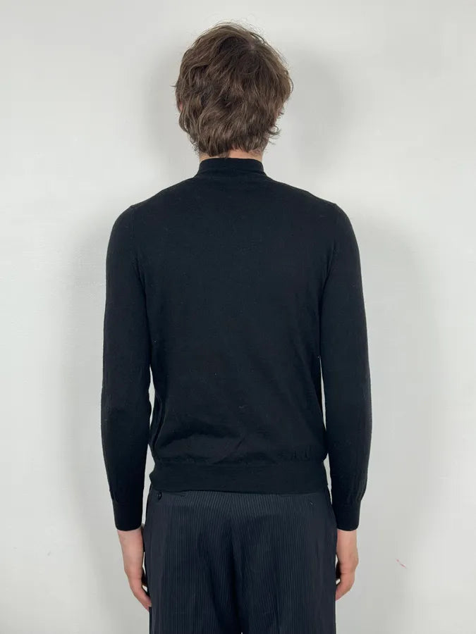 AW2021 Prada Minimalist Black Wool Sweater qKyJkaI 1