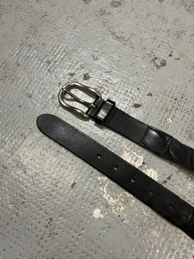 2000s Prada Black Woven Leather Belt iVQSulf 4