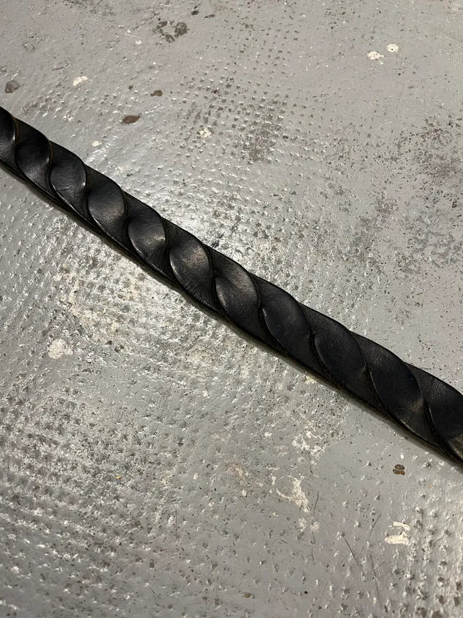 2000s Prada Black Woven Leather Belt iVQSulf 7