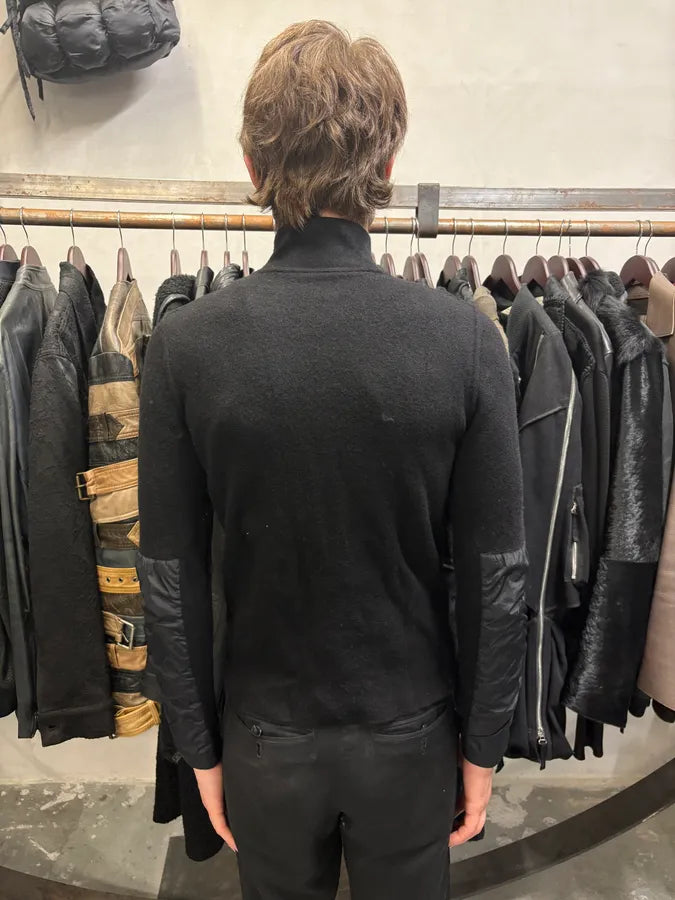 2000s Prada Black Zip-up Nylon Hybrid Sweater LFeIhTc 2