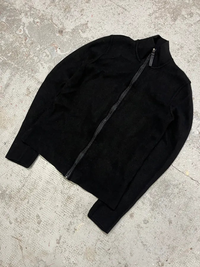 2000s Prada Black Zip-up Nylon Hybrid Sweater LFeIhTc 3