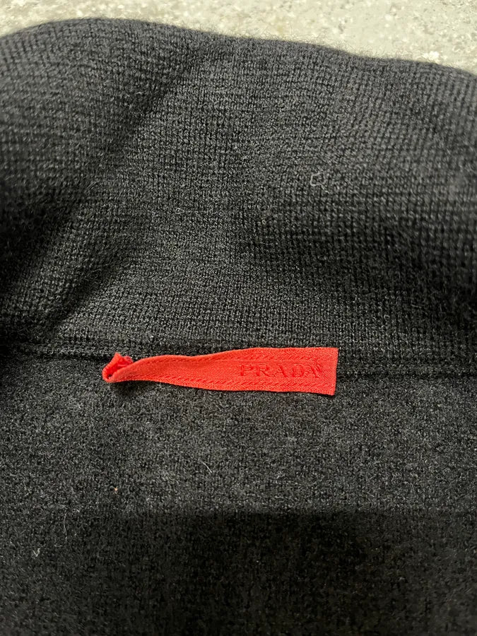 2000s Prada Black Zip-up Nylon Hybrid Sweater LFeIhTc 7