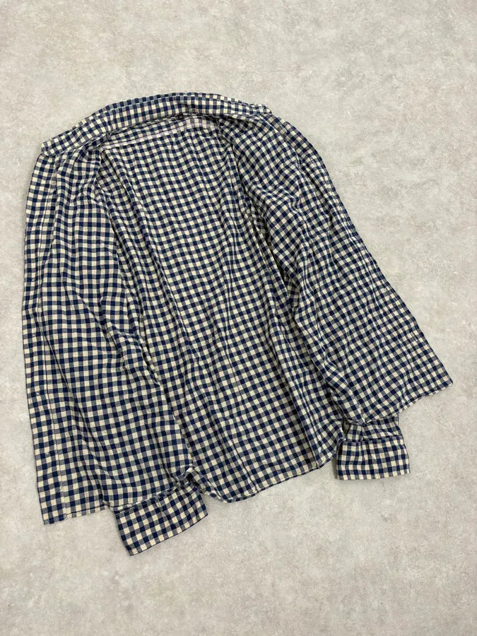 2000s Prada Blue & White Checkered Shirt pPKgzys 6