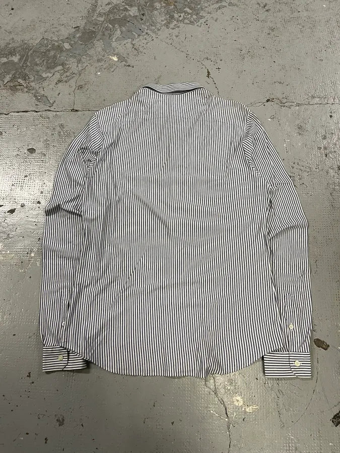 2000s Prada Blue & White Striped Shirt qfCTzFQ 6