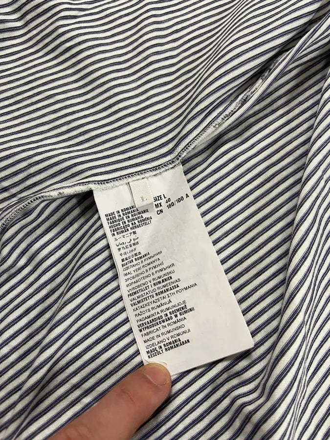 2000s Prada Blue & White Striped Shirt qfCTzFQ 9