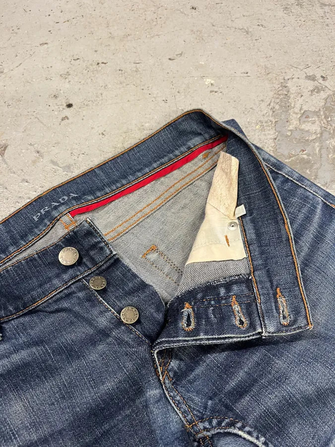 2000s Prada Blue Faded Denim Jeans dqeTniN 6