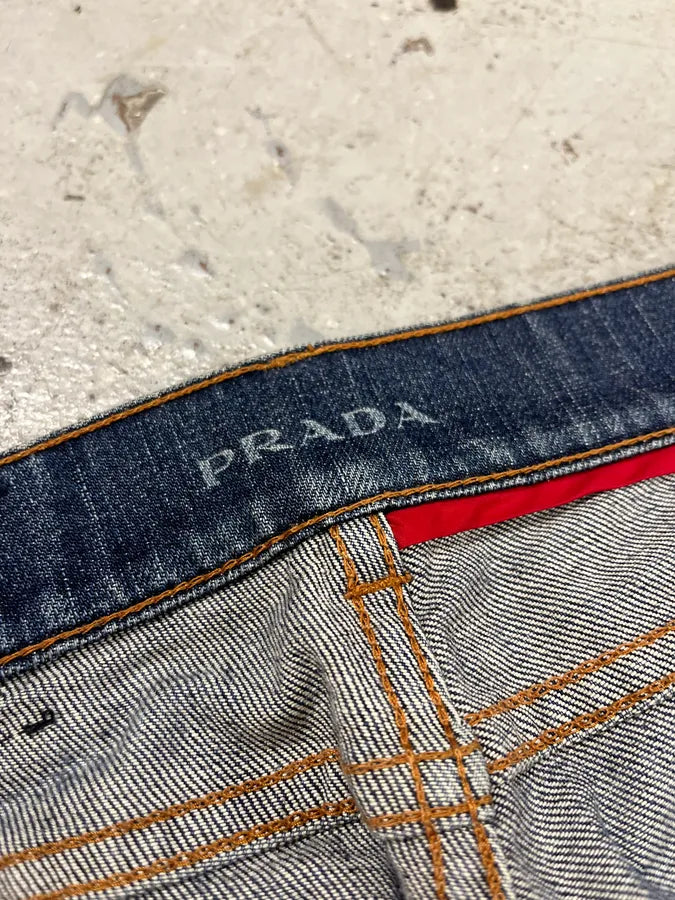 2000s Prada Blue Faded Denim Jeans dqeTniN 7