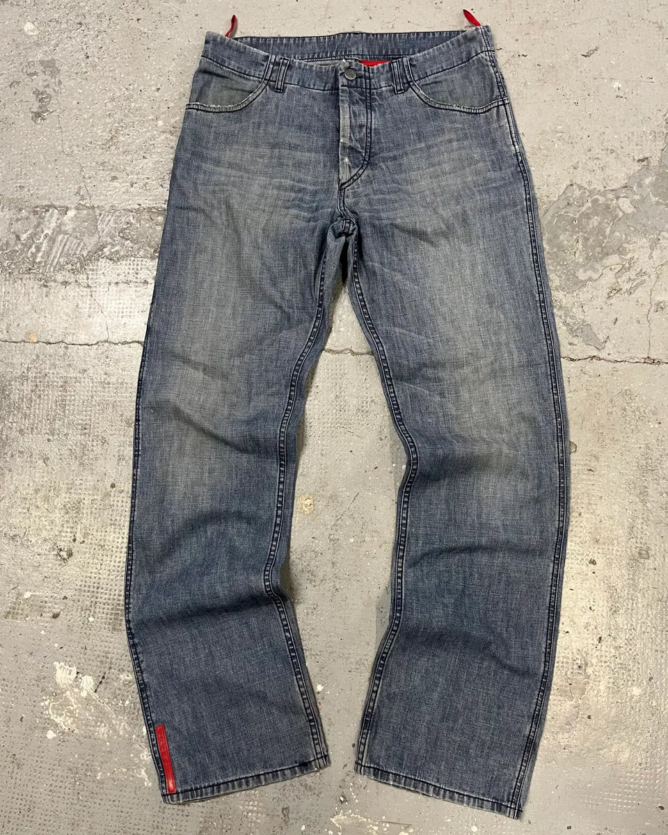 2000s Prada Blue Faded Denim Jeans (M) PStTtPo 0