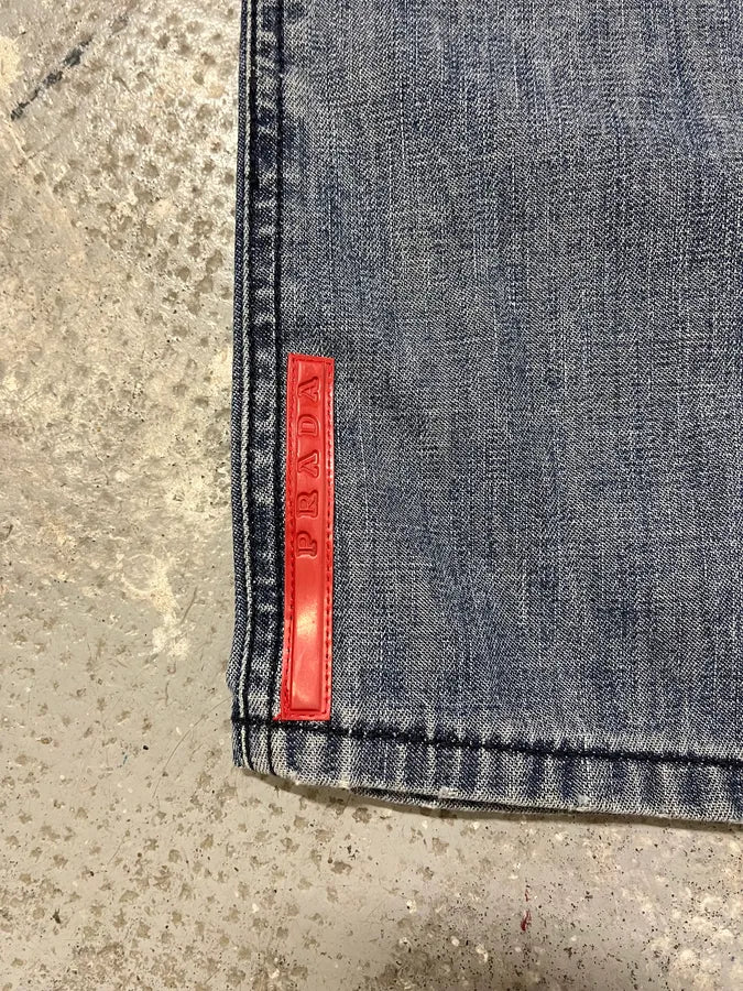 2000s Prada Blue Faded Denim Jeans (M) PStTtPo 8