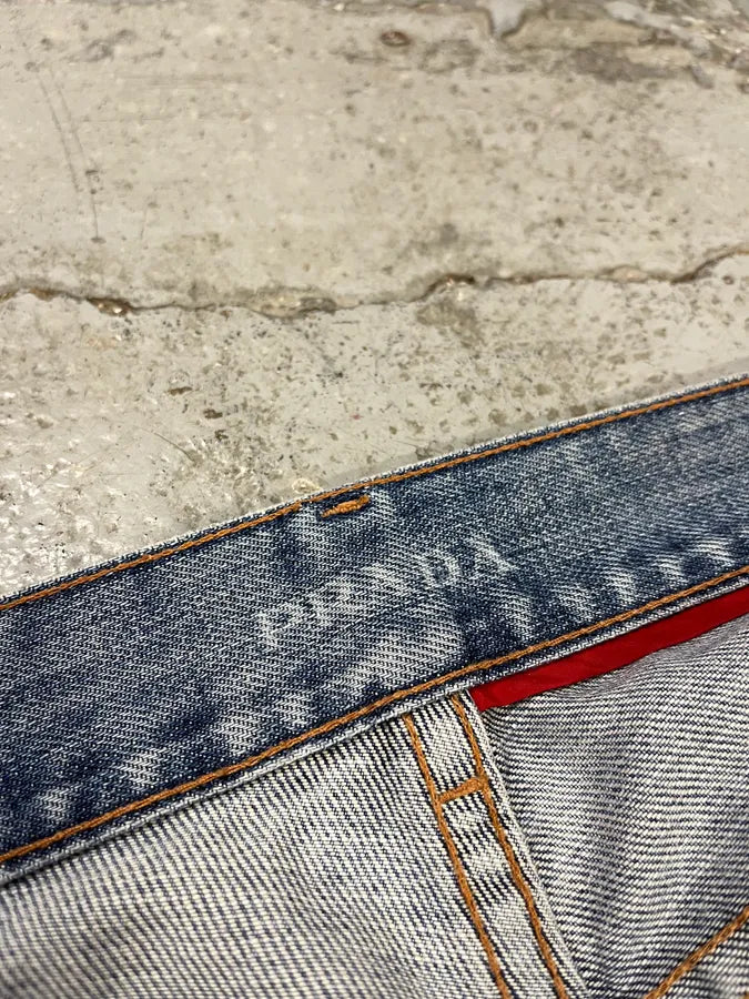 2000s Prada Blue Faded Denim Jeans xSLNrJE 12