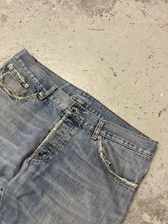 2000s Prada Blue Faded Denim Jeans xSLNrJE 4