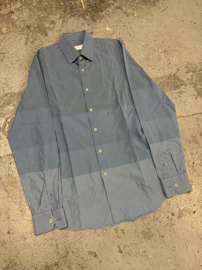 2000s Prada Blue Gradient Checkered Shirt isLpZmz 3
