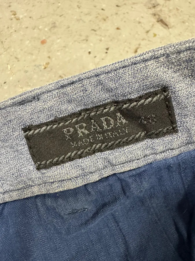 2000s Prada Blue Grey Minimalist Straight Pants (M/L) gchodJD 10