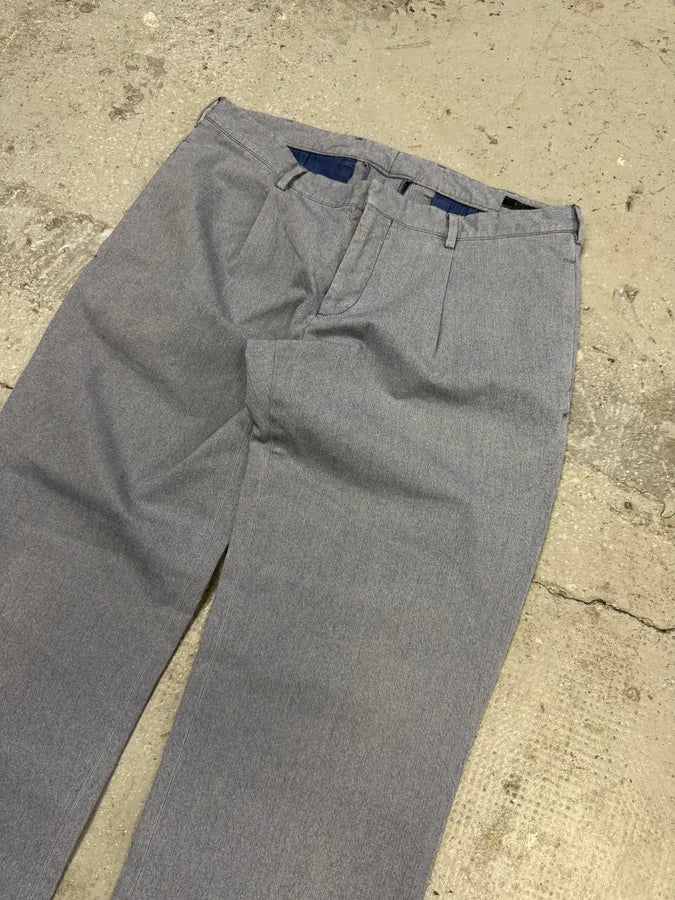 2000s Prada Blue Grey Minimalist Straight Pants (M/L) gchodJD 11