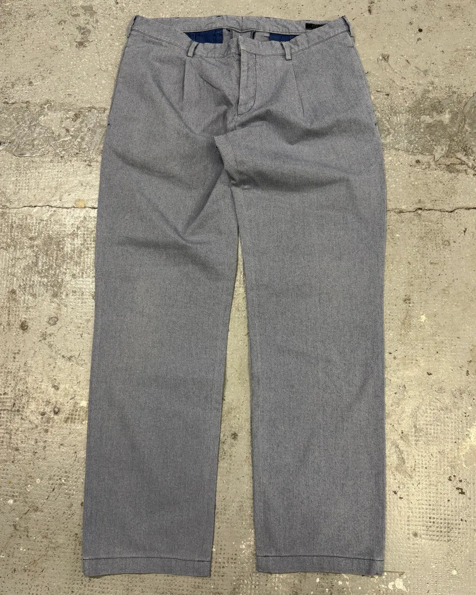 2000s Prada Blue Grey Minimalist Straight Pants (M/L) gchodJD 2