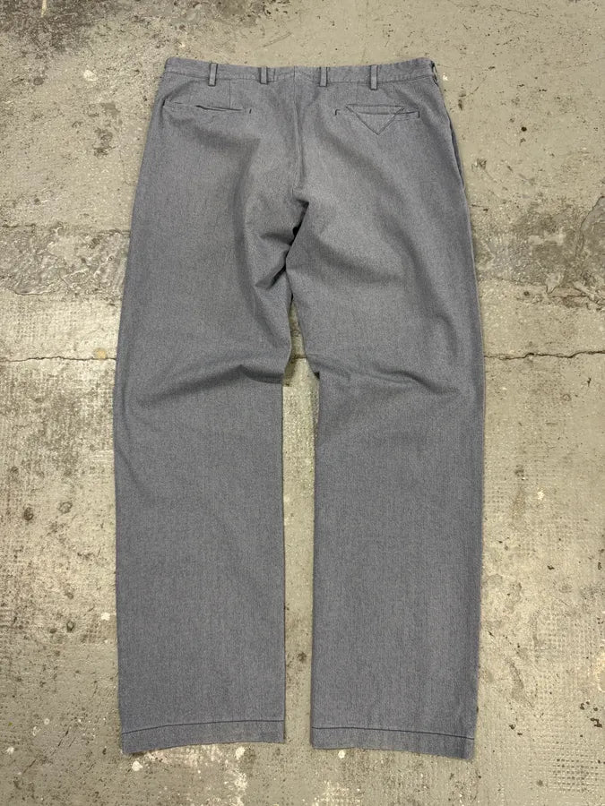 2000s Prada Blue Grey Minimalist Straight Pants (M/L) gchodJD 4