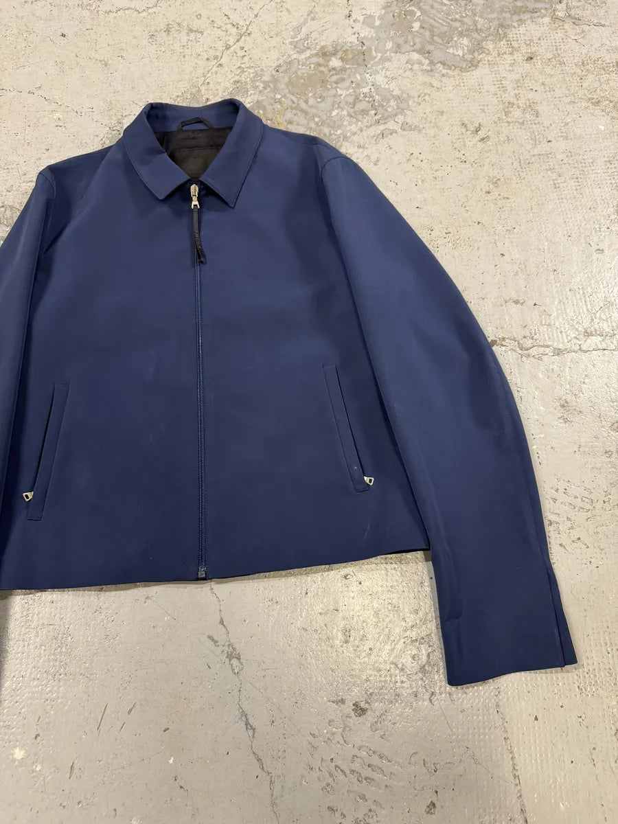 2000s Prada Blue Nylon Minimalist Zip-up Jacket BWHKCCF 3