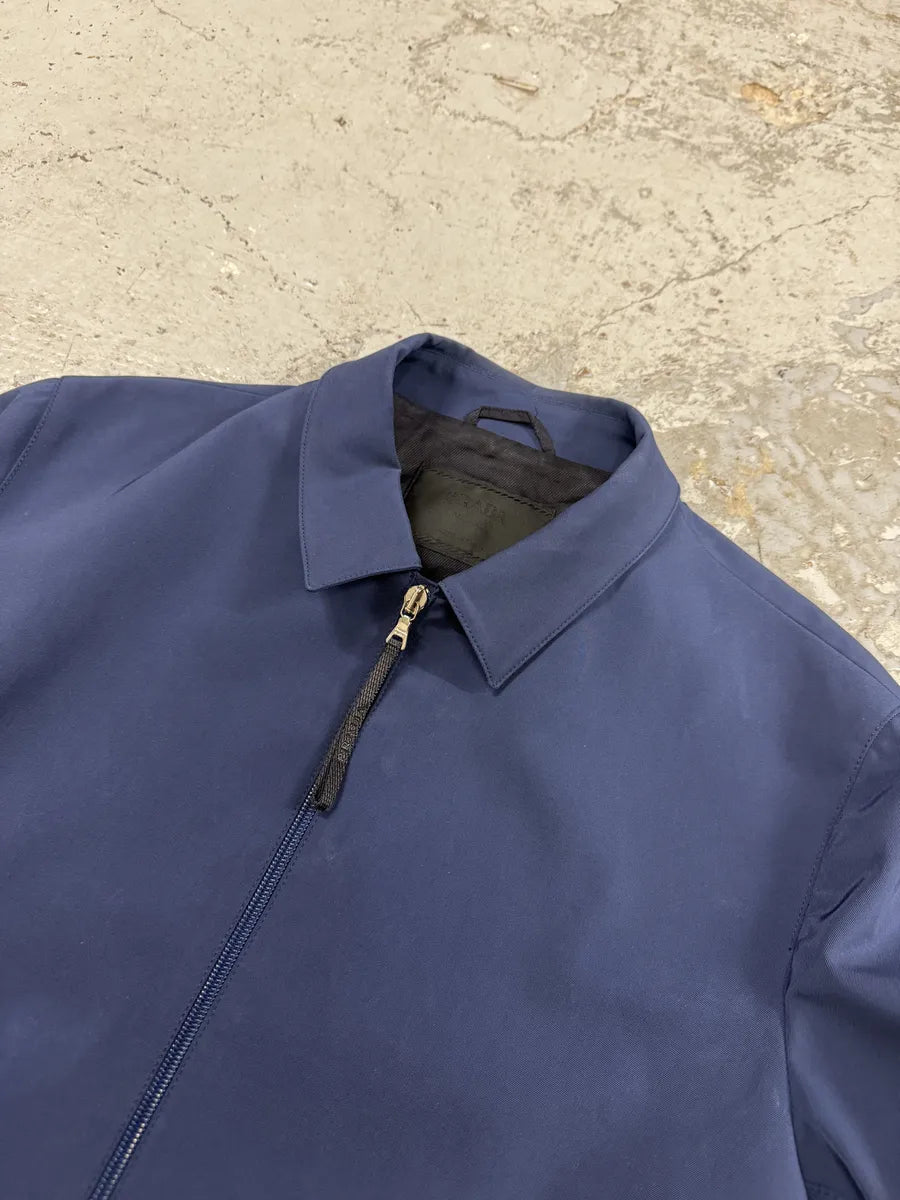2000s Prada Blue Nylon Minimalist Zip-up Jacket BWHKCCF 4
