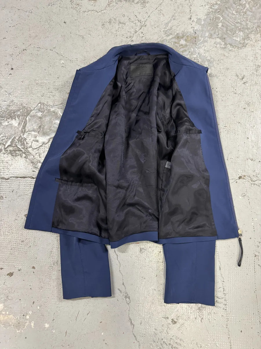 2000s Prada Blue Nylon Minimalist Zip-up Jacket BWHKCCF 7