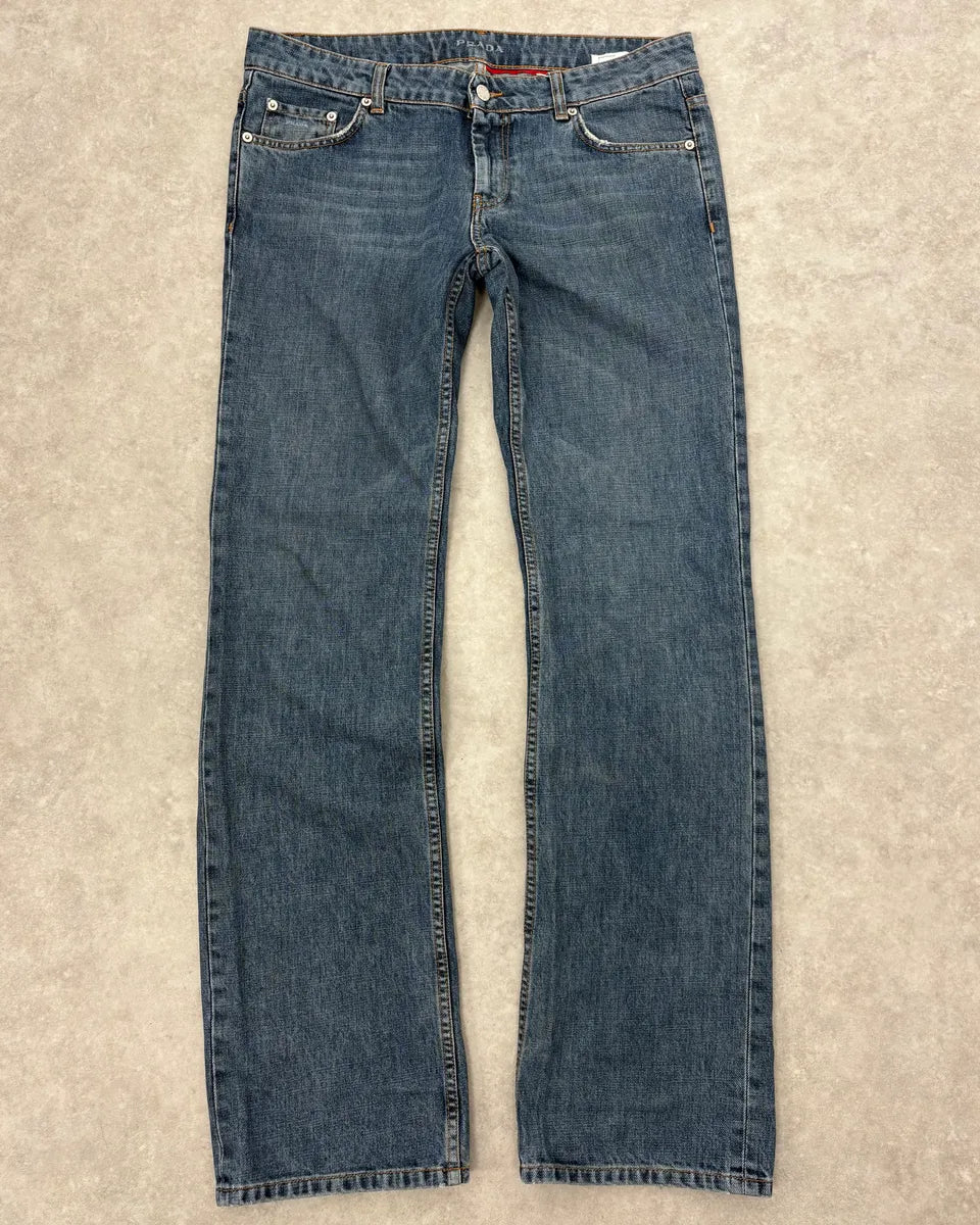 2000s Prada Blue Regular Denim Jeans bigeRHU 3